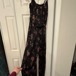 Floral Black Jumpsuit